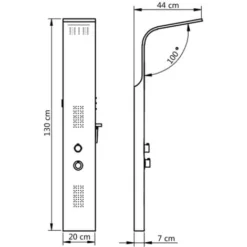 Shower Panel Unit Aluminium 20x44x130 Cm White VidaXL -Bathroom Supplies Store 10099925 3