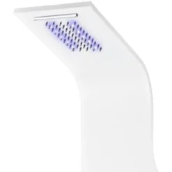 Shower Panel Unit Aluminium 20x44x130 Cm White VidaXL -Bathroom Supplies Store 10099925 4