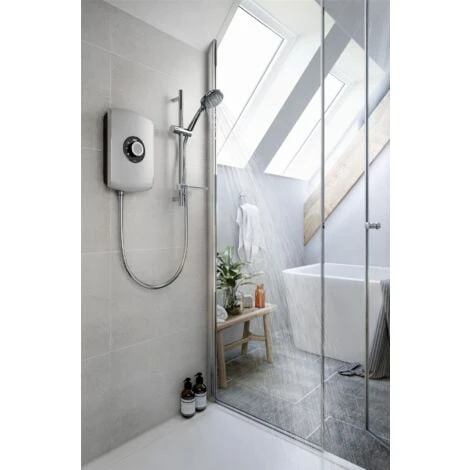 Triton Amore 9.5kW Electric Shower Brushed Steel 5 Spray Mode Handset 1.5m Hose 2 Triton Amore 9.5kW Electric Shower Brushed Steel 5 Spray Mode Handset 1.5m Hose - Image 2