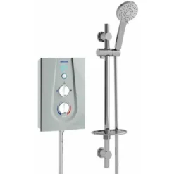 Bristan Joy Thermostatic Electric Shower 9.5kW Metallic Silver Modern Round Head