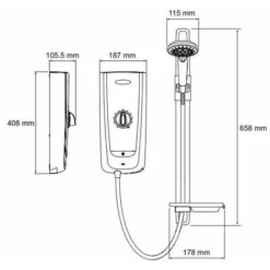 Mira Advance 9.8kW Electric Shower Thermostatic 3 Spray Matte Finish 1.1785.002 -Bathroom Supplies Store 11099654 4