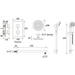 Bristan Prism Thermostatic Mixer Shower Concealed Valve Fixed & Handheld Head -Bathroom Supplies Store 11440667 3