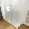 ELEGANT 900mm Frameless Wet Room Shower Screen Panel 8mm Easy Clean Glass Walk In Shower Enclosure With 300mm Return Panel And Support Bar