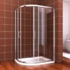 ELEGANT 1200 X 800 Mm Left Offset Quadrant Shower Enclosure 6mm Easy Clean Glass Sliding Door Shower Cubicle With Tray + Waste