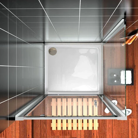 ELEGANT 760 X 760 Mm Pivot Hinge Shower Enclosure 5mm Safety Glass Shower Screen Reversible Cubicle Door With Side Panel Set 3 ELEGANT 760 X 760 Mm Pivot Hinge Shower Enclosure 5mm Safety Glass Shower Screen Reversible Cubicle Door With Side Panel Set - Image 3