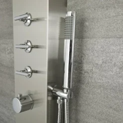Milano Niagara - Modern Exposed Thermostatic Shower Tower Panel With Rainfall Shower Head&44 Body Jets&44 Hand Shower Handset And Waterblade Function - Chrome -Bathroom Supplies Store 1302739 4