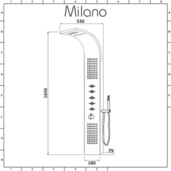 Milano Niagara - Modern Exposed Thermostatic Shower Tower Panel With Rainfall Shower Head&44 Body Jets&44 Hand Shower Handset And Waterblade Function - Chrome -Bathroom Supplies Store 1302739 5