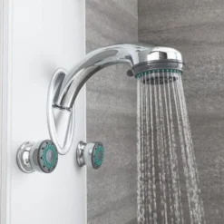 Milano Baya - Modern Exposed Thermostatic Shower Tower Panel With Rainfall Shower Head&44 Hand Shower Handset And Body Jets - Chrome -Bathroom Supplies Store 1302741 3