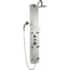 Milano Baya - Modern Exposed Aluminium Thermostatic Shower Tower Panel With Rainfall Shower Head&44 Hand Shower Handset And Body Jets - Chrome
