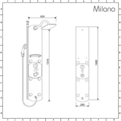 Milano Baya - Modern Exposed Aluminium Thermostatic Shower Tower Panel With Rainfall Shower Head&44 Hand Shower Handset And Body Jets - Chrome -Bathroom Supplies Store 1302744 5
