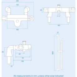 Bexley Thermostatic Deck Mounted Valve Bath Shower Mixer Riser Kit / 3 Mode Handset -Bathroom Supplies Store 13068886 5