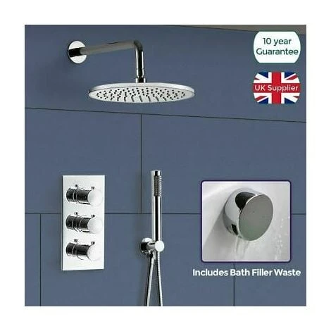 Lily Round 3 Dial 3 Way Bathroom Concealed Thermostatic Shower Mixer Valve Tap 1 Lily Round 3 Dial 3 Way Bathroom Concealed Thermostatic Shower Mixer Valve Tap