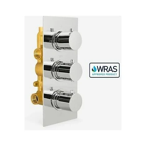 Lily Round 3 Dial 3 Way Bathroom Concealed Thermostatic Shower Mixer Valve Tap 2 Lily Round 3 Dial 3 Way Bathroom Concealed Thermostatic Shower Mixer Valve Tap - Image 2