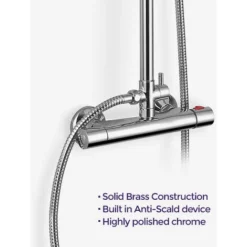 Rosa Round Thermostatic Dual Control Riser Slider Shower Handset & Easy Fittings -Bathroom Supplies Store 13069026 3