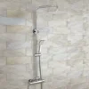 Rosa Dual Control Square Slim Head Thermostatic Shower Mixer & Easy Fitting Kit