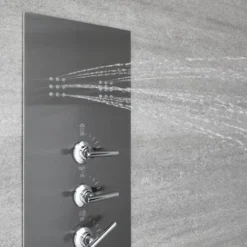 Milano Oceanie - Modern Concealed Thermostatic Shower Tower Panel With Rainfall Shower Head&44 Body Jets&44 Hand Shower Handset And Waterblade Function - Gunmetal Grey -Bathroom Supplies Store 1323561 4