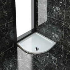 ELEGANT 800 X 800 X 40 Mm Quadrant Stone Tray For Bathroom Shower Enclosure Corner Glass Door And Waste Trap