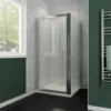 ELEGANT Pivot Hinge Shower Enclosure 700 X 700 Mm Reversible Safety Glass Shower Screen Cubicle With Side Panel