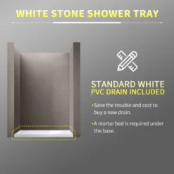 ELEGANT Rectangular 1200 X 700 X 40 Mm Stone Tray For Shower Enclosure Cubicle + Waste Trap -Bathroom Supplies Store 13461535 5