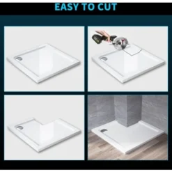 ELEGANT 900 X 900 X 40 Mm Square Stone Tray + Waste Trap -Bathroom Supplies Store 13461622 3