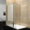 ELEGANT Easy Clean Walk In Wetroom Shower Enclosure 8mm Glass 800mm Screen Panel + 300mm Flipper Panel