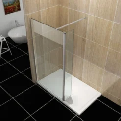 ELEGANT Easy Clean Walk In Wetroom Shower Enclosure 8mm Glass 800mm Screen Panel + 300mm Flipper Panel -Bathroom Supplies Store 14285472 3