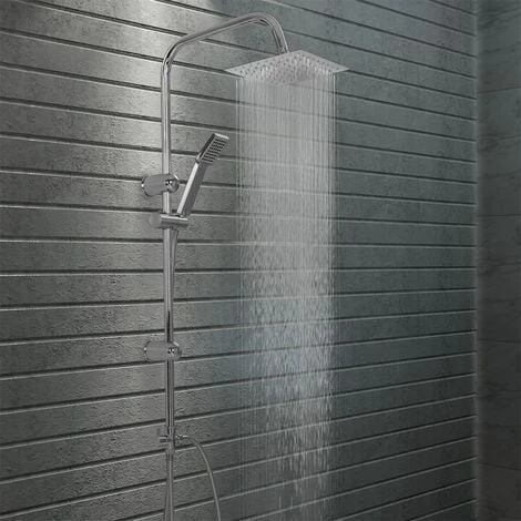 Dual Head Shower Set With Hand Shower Stainless Steel VidaXL 2 Dual Head Shower Set With Hand Shower Stainless Steel VidaXL - Image 2