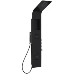 Milano Orton - Modern Thermostatic Shower Tower Panel With Rainfall Shower Head&44 Hand Shower Handset And Body Jets – Black