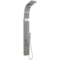 Milano Niagara - Modern Thermostatic Outdoor Shower Tower Panel With Rainfall Shower Head&44 Body Jets&44 Hand Shower Handset And Waterblade Function - Chrome