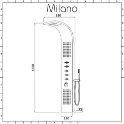 Milano Niagara - Modern Thermostatic Outdoor Shower Tower Panel With Rainfall Shower Head&44 Body Jets&44 Hand Shower Handset And Waterblade Function - Chrome -Bathroom Supplies Store 15473968 3