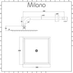 Milano Nero - Modern 2 Outlet Triple Thermostatic Mixer Shower Valve With 300mm Wall Mounted Square Rainfall Shower Head And Hand Shower Handset Kit - Black 8 Milano Nero - Modern 2 Outlet Triple Thermostatic Mixer Shower Valve With 300mm Wall Mounted Square Rainfall Shower Head And Hand Shower Handset Kit - Black -Bathroom Supplies Store 15474012 4