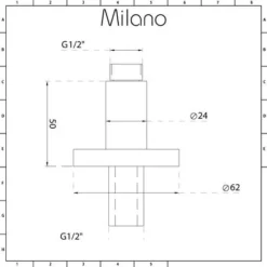 Milano Mirage - Ceiling Mounted Arm For Shower Head - Chrome -Bathroom Supplies Store 15474205 4