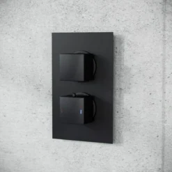 Matt Black Rainfall Shower Head With Hand Held And Thermostatic Valve Temel -Bathroom Supplies Store 15588749 5