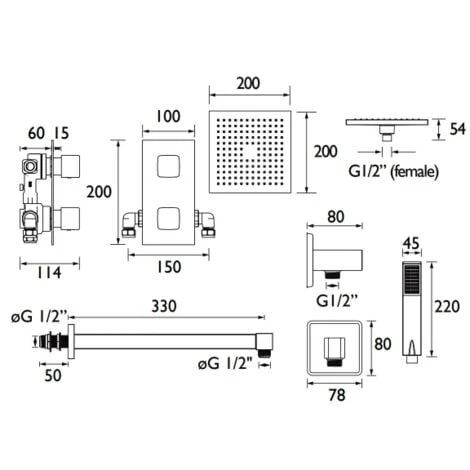 Bristan Cobalt Concealed Mixer Shower With Shower Kit And Fixed Head 2 Bristan Cobalt Concealed Mixer Shower With Shower Kit And Fixed Head - Image 2