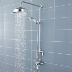 Hudson Reed Victorian Grand Shower Riser Kit With Diverter With Fixed Shower Head And Handset - Chrome 5 Hudson Reed Victorian Grand Shower Riser Kit With Diverter With Fixed Shower Head And Handset - Chrome -Bathroom Supplies Store 15722841 3