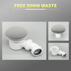 ELEGANT Stone Tray For Shower Enclosure Cubicle + Waste Trap Square 760 X 760 X 40 Mm -Bathroom Supplies Store 15729424 5