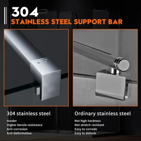 ELEGANT Walk In Shower Enclosure Screen Easy Clean 700mm 3 ELEGANT Walk In Shower Enclosure Screen Easy Clean 700mm - Image 3