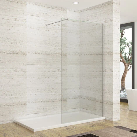 ELEGANT 1200mm Wet Room Shower Screen Panel 8mm Easy Clean Glass Walk In Shower Enclosure 2 ELEGANT 1200mm Wet Room Shower Screen Panel 8mm Easy Clean Glass Walk In Shower Enclosure - Image 2