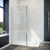 ELEGANT 800mm Easy Clean Walk In Wetroom Shower Enclosure Panel 8mm Glass Screen With 1400 X 900mm Slate Effect Shower Tray And 300mm Flipper Panel