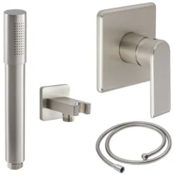 Bathroom Supplies Store 31 Milano Ashurst - Modern Brushed Nickel Manual Mixer Shower Valve With Hand Shower Handset Kit