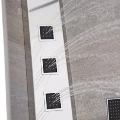 Milano Astley - Modern Corner Thermostatic Shower Tower Panel With Rainfall Shower Head&44 Hand Shower Handset And Body Jets - Chrome & Black -Bathroom Supplies Store 15876960 3