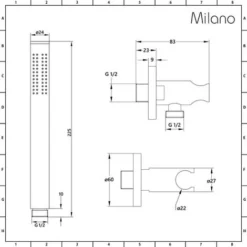 Milano Nero - Modern Black Concealed Triple Thermostatic Mixer Shower Valve With 400mm Square Ceiling Mounted Recessed Rainfall Shower Head And Hand Shower Handset Kit -Bathroom Supplies Store 15877032 5