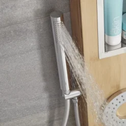 Milano Karr - Modern Thermostatic Shower Tower Panel With Rainfall Shower Head&44 Hand Shower Handset And Body Jets – Bamboo -Bathroom Supplies Store 15918597 4