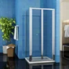 ELEGANT Bifold Shower Enclosure Glass Screen Door Cubicle + Side Panel 700 X 700 Mm