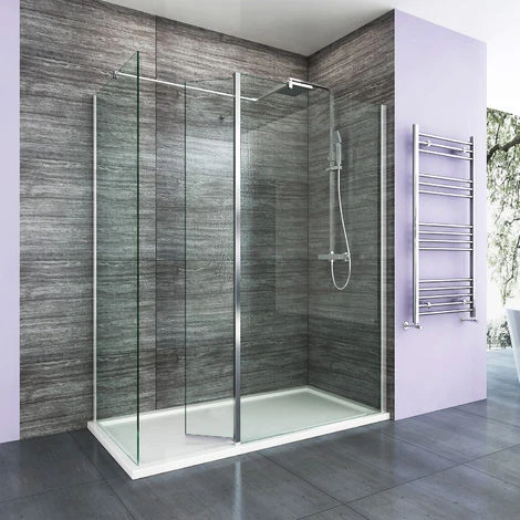 ELEGANT 1400 X 800 Mm Walk In Wetroom Shower Enclosure Panel With 300mm Flipper Panel 8mm Easy Clean Glass Shower Screen + Shower Tray 2 ELEGANT 1400 X 800 Mm Walk In Wetroom Shower Enclosure Panel With 300mm Flipper Panel 8mm Easy Clean Glass Shower Screen + Shower Tray - Image 2