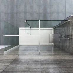 ELEGANT 1400 X 800 Mm Walk In Wetroom Shower Enclosure Panel With 300mm Flipper Panel 8mm Easy Clean Glass Shower Screen + Shower Tray 7 ELEGANT 1400 X 800 Mm Walk In Wetroom Shower Enclosure Panel With 300mm Flipper Panel 8mm Easy Clean Glass Shower Screen + Shower Tray -Bathroom Supplies Store 16190830 3
