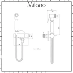 Milano Mirage - Modern Manual Wall Hung Douche Shower Toilet Kit With Wall Bracket - Chrome -Bathroom Supplies Store 16285400 5