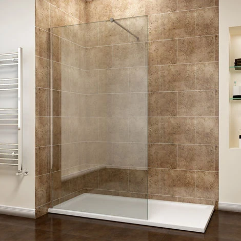 ELEGANT 900mm Walk In Wetroom Shower Enclosure 8mm Easy Clean Glass Shower Screen Panel With 1200x900mm Stone Tray And Waste 1 ELEGANT 900mm Walk In Wetroom Shower Enclosure 8mm Easy Clean Glass Shower Screen Panel With 1200x900mm Stone Tray And Waste