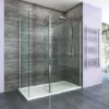 ELEGANT 1200 X 900 Mm Walk In Wetroom Shower Enclosure Panel With Stone Tray And 300mm Flipper Panel