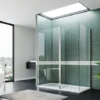 ELEGANT 1200 X 900 Mm Walk In Wetroom Shower Enclosure Panel 8mm Easy Clean Glass Shower Glass Panel With 300mm Flipper Panel + Shower Tray